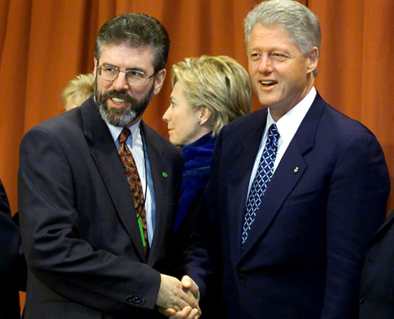 Sinn Fein leader Gerry Adams and US President Bill Clinton