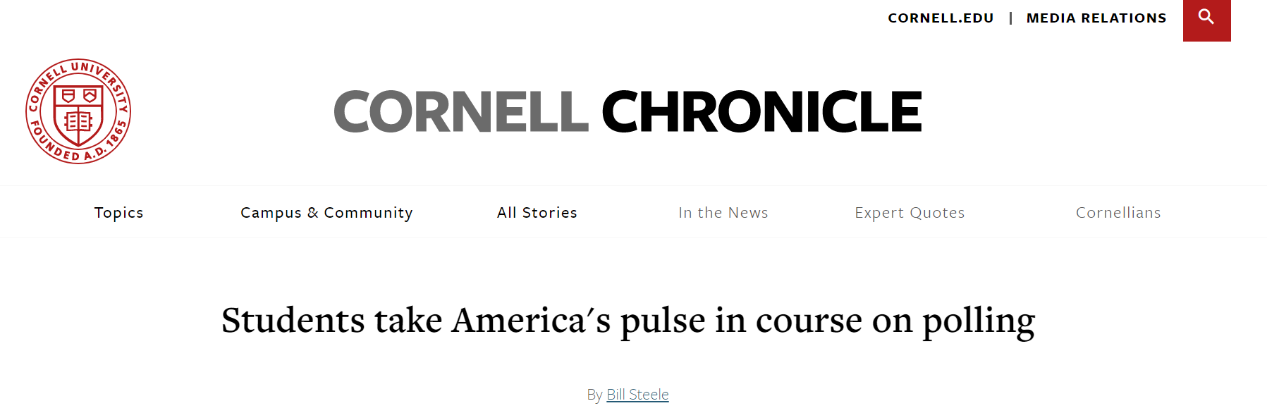 cornell chronicle Taking America's Pulse headline