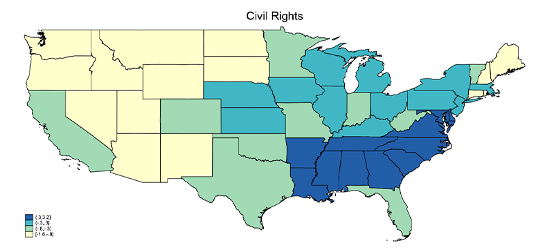 Image of Issues Related to Civil Rights as the MIP Across States