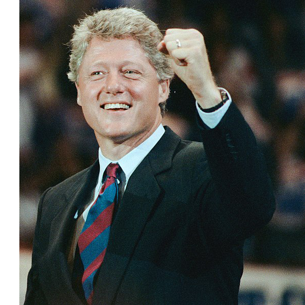 Image of Bill Clinton at a rally. 