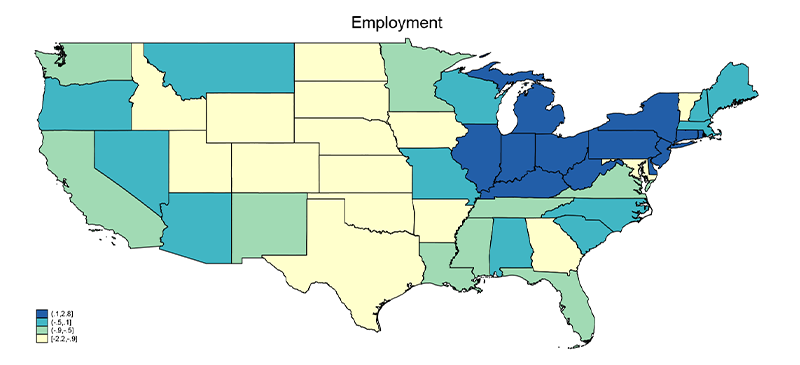 Image of Issues Related to Employment as the MIP Across States