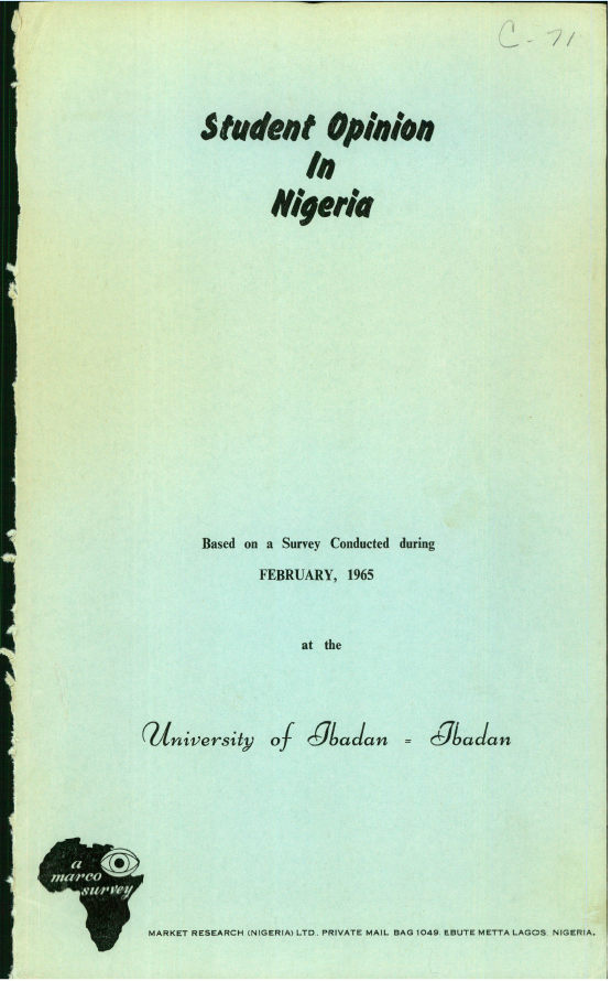 Book cover of Student Opinion in Nigeria