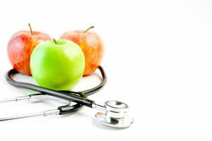 apples and stethoscope image