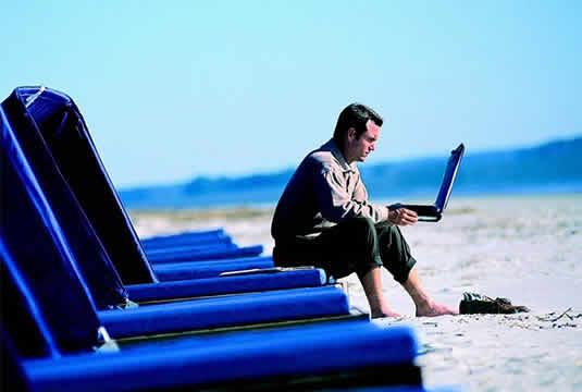 Many employees work while on vacation