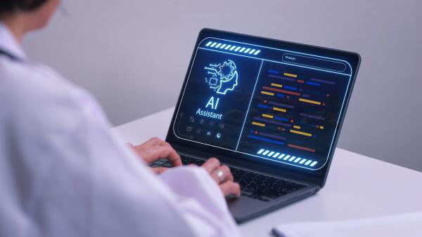 AI in healthcare laptop image 