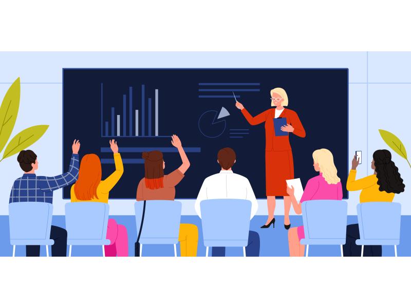 Image of woman teaching a class