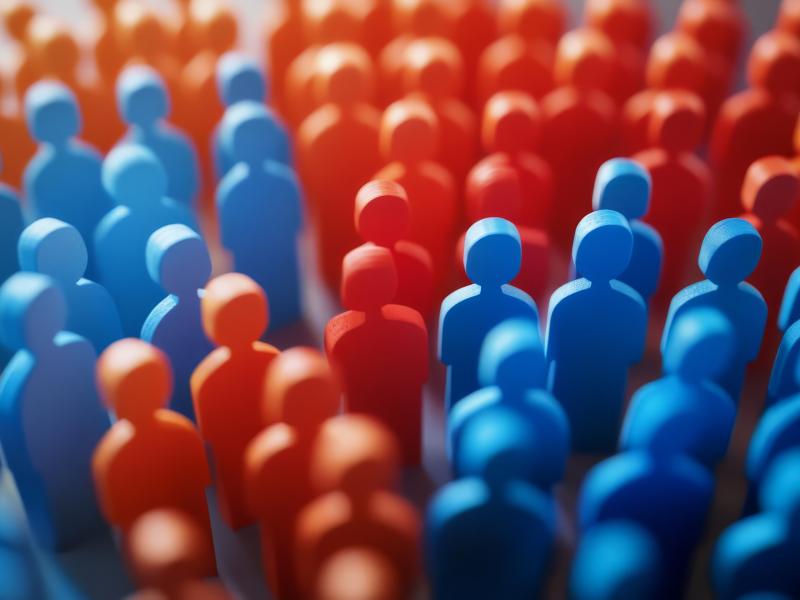 Image of red and blue figures