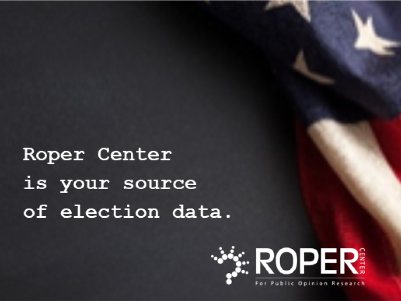 american flag with words roper is your source for election data