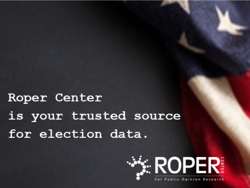 american flag with words roper is your trusted source for election data