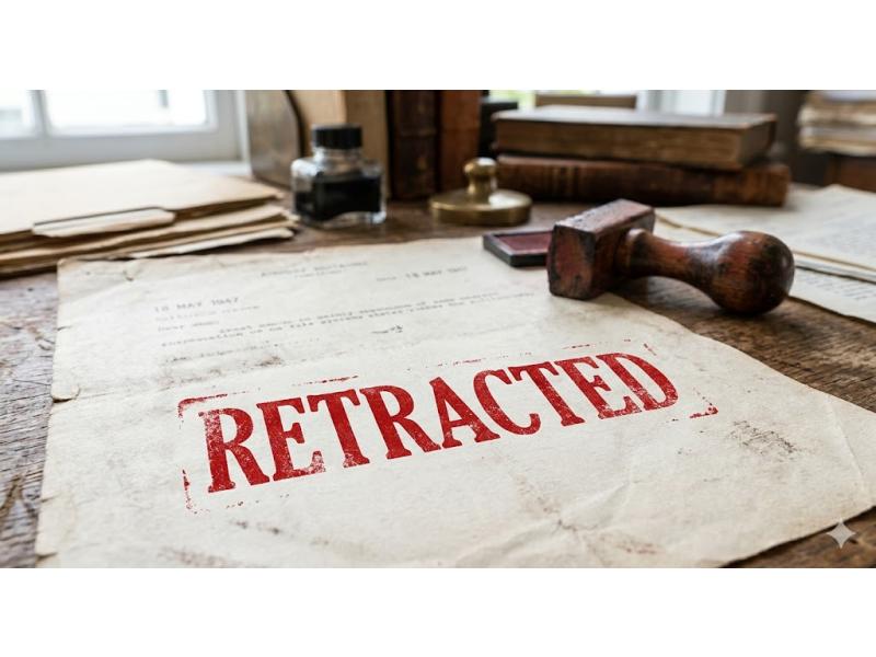 Red retracted stamp