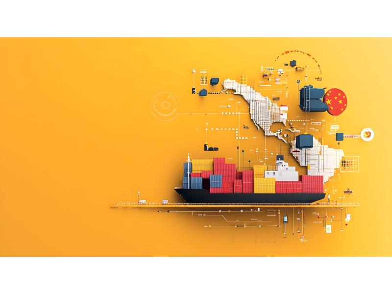 Trade China Latam cube design of shipping and map