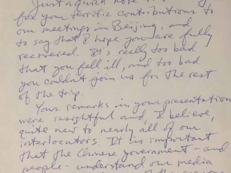 letter from John Holden to Andrew Kohut
