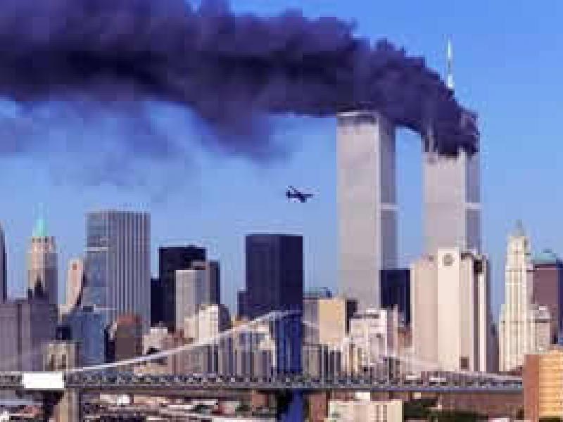 September 11, 2001 New York City clouded in smoke