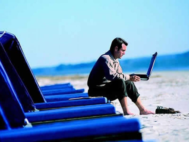 Many employees work while on vacation