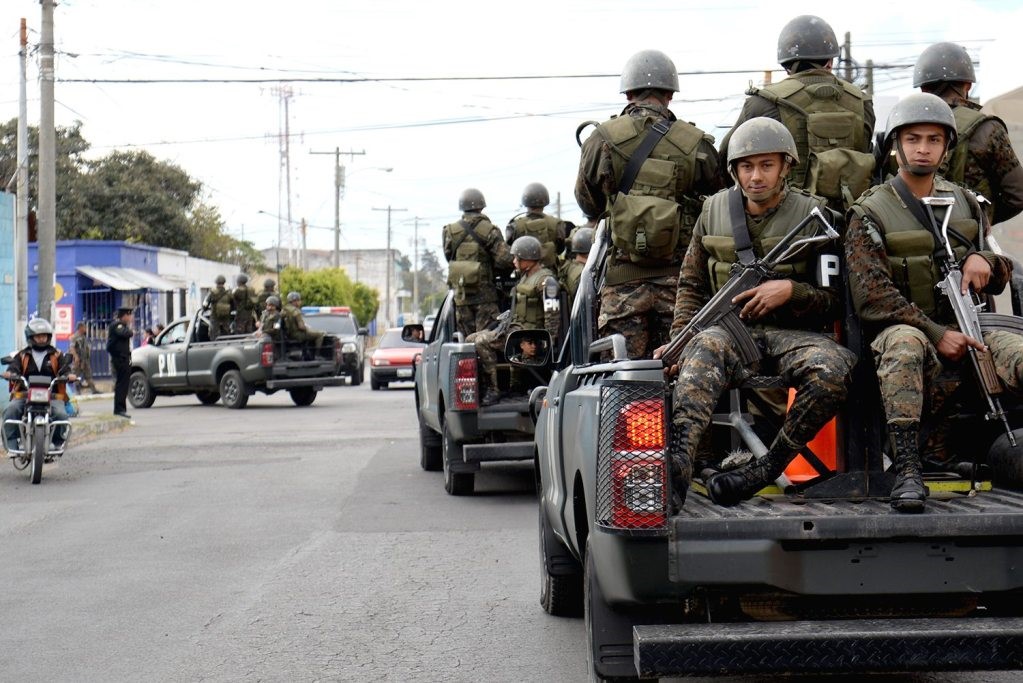 Soldiers Patrolling the Streets of Guatemala
