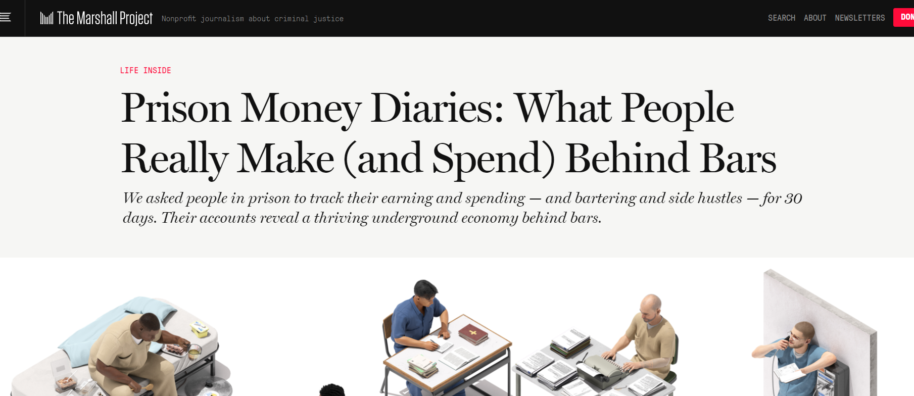marshal project headline prison money diaries what people make and spend behind bars