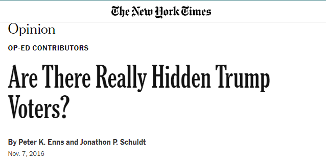new york times headline are there really hidden trump supporters