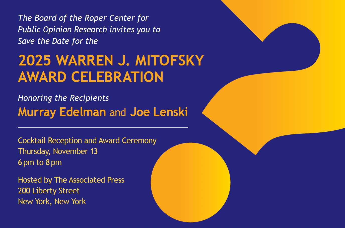 save the date details, nov 13 in new york city